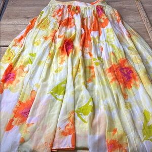 Women’s Boston Proper Pleated Floral Maxi Skirts Size 8